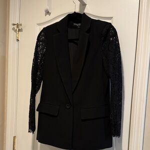 Central Park westBlack Blazer with Lace Sleeves- small